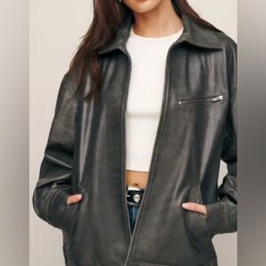 Metropolitan Women's Black Leather Full Zip Jacket L